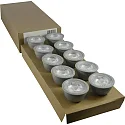 LED Leuchtmittel, 36°, GU10, 10 Stück, 4,8W, 4000K, 380lm, IP44, dimmbar, weiß/grau, opal