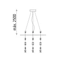ACB Abhänge-Kit für Deckenleuchte LISBOA 40, 3-fach, inkl. Befestigungen, Kabel transparent, 250cm, On-Off / TRIAC, weiß