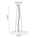 ACB pendant suspension LISBOA 60 - ON-OFF / TRIAC - 250CM 3-fold, black matt