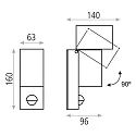 ACB Outdoor LED Wandstrahler CALA 16/2018 mit Präsenzmelder, IP54, 5.6W 3000K 610lm, verstellbar, dunkelgrau