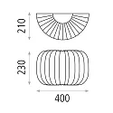 ACB Wall luminaire MIRTA 3055/40, Up & Down, E27 max. 20W, stone