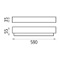 ACB LED Wandleuchte BOX 16/3200-60, IP44, 59cm, Silber, 10.5W 4000K 800lm