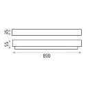 ACB LED Wandleuchte BOX 16/3200-90, IP44, 89cm, Silber, 15W 3000K 1100lm