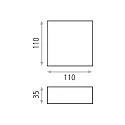 ACB Wandleuchte PICTO, eckig, L x B: 10,0 x 10,0 cm, 3W, 264lm, 3000K, IP20, IK05, schwarz
