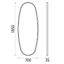 LED Wandspiegel ONIX 16/3831, CRi >90, oval, 185 x 70cm, schwarz, 59W 3000K 3375lm