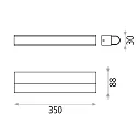 ACB LED mirror or wall luminaire TESLA 16/3834-35, IP44, 35cm, 13.6W 3000K 1100lm, opal / chrome