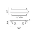 ACB wall luminaire LUXUR 16/3840-30 IP20, gold, opal