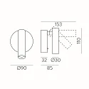ACB LED Wandstrahler ATRIA 16/3925, 3W, 3000K, 285lm, IP20, mit Schalter, verstellbar, bronze