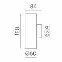 wall luminaire PIPE 16/3986-2 2 flames IP20
