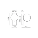 ACB wall luminaire KIN 16/8169 IP20, opal, black