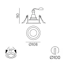 ACB downlight MUSCA 3947/11 1 flame GU10 IP20, black