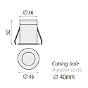 ACB ceiling recessed luminaire DOT IP20, white 