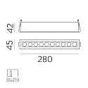 ACB recessed luminaire INVISIBLE 3980/280 IP20, black 24W 1790lm 3000K 36° 36°