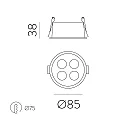 ACB LED Einbauleuchte INVISIBLE 3980/85, 9W, 3000K, 680lm, IP20, weiß