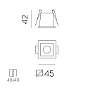 ACB recessed luminaire INVISIBLE 3980/45 IP20, white 3W 170lm 3000K 36° 36°