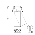 ACB LED Einbaustrahler PIPE 3986, LED COB, 12W, 3000K, 1240lm, IP20, weiß