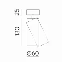 ACB LED Einbaustrahler PIPE 3986, LED COB, 12W, 3000K, 1240lm, IP20, verstellbar, schwarz