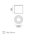 ACB Deckenleuchte VANDUO 3467/8, GU10, max. 8W, IP65, schwarz