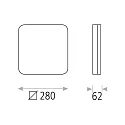 ACB Outdoor LED Deckenleuchte SQUARE SENSOR, IP54, 24W 3000K/4000K/6500 1989lm 120°, mit DIP-Switch, Weiß, mit HF-Präsenzmelder
