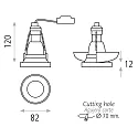 ACB Recessed luminaire EINAR 3558/8 with collar cover, GU10 max. 10W (LED), black matt