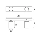 ACB Spotleiste GINA 3874/R2, 2-flammig, 2x GU10 max. 10W, verstellbar, Weiß