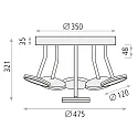 ACB Deckenleuchte CORVUS, 6 x 7W, 3660lm, 3000K, IP20, IK03, schwarz