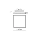 ACB ceiling luminaire OPORTO 3973/60 with diffuser IP20, black