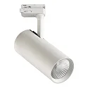 LED 3-Phasen Schienenstrahler ISQUIA 4117/9, COB, 27W 3000K 2625lm, CRI-95, verstellbar, inkl. Adapter, Weiß