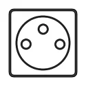 Einsatz für Albert Energiesäule Typ Nr. 4405 /-07 /-09 - Schuko-Steckdose IP 44 / , F / B - Typ E, mit Klappdeckel