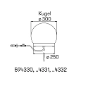 ball luminaire PLUG-N-PLAY Ø 300MM with lamp socket E27 IP65, anthracite, melange