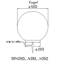 Albert ball luminaire PLUG-N-PLAY Ø 500MM with lamp socket E27 IP65, melange, sand coloured
