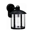Außenwandleuchte Landhausstil Vintage Typ Nr. 1835, hängend mit Arm, IP44, E27 QA55 max. 57W, Alu-Guss / klar, Schwarz-Silber