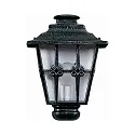 Außenwandleuchte Landhausstil Kreuzstrebe Typ Nr. 3227, Halbform, IP23, E27, Alu-Guss / Kathedralglas klar, Schwarz