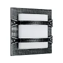 Outdoor Wand- und Deckenleuchte Typ Nr. 6262, eckig, 2 Querstreben, IP44, E27 QA55 max. 57W, Alu-Guss / Opalglas, Schwarz