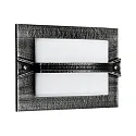 Outdoor Wand- und Deckenleuchte Typ Nr. 6263, eckig, 1 Querstrebe, IP44, E27 QA55 max. 57W, Alu-Guss / Opalglas, Schwarz-Silber