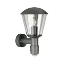 Außenwandleuchte Typ Nr. 1854, mit Bewegungsmelder (Typ Nr. 1855), IP54 IK08, E27 QA55  57W, Aluminium / klar, Anthrazit
