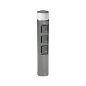 Outdoor Steckdosensäule Typ Nr. 2202, IP44, 3 Schuko-Steckdosen + LED, 10W 3000K 900lm, dimmbar, Anthrazit matt