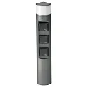 Outdoor Steckdosensäule Typ Nr. 2202, IP44, 3 Schuko-Steckdosen + LED, 10W 3000K 900lm, dimmbar, Anthrazit matt