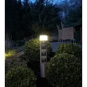 Outdoor Steckdosensäule Typ Nr. 2202, IP44, 3 Schuko-Steckdosen + LED, 10W 3000K 900lm, dimmbar, Anthrazit matt