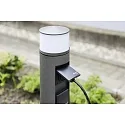 Albert Outdoor Steckdosensäule Typ Nr. 2202, IP44, 3 Schuko-Steckdosen + LED, 10W 3000K 900lm, dimmbar, Anthrazit matt