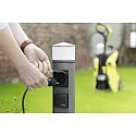 Albert Outdoor Steckdosensäule Typ Nr. 2202, IP44, 3 Schuko-Steckdosen + LED, 10W 3000K 900lm, dimmbar, Anthrazit matt