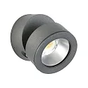 LED Outdoor Wall spot Type No. 2389, IP54, 12W 3000K 1200lm 30°, rotatable and pivotable, dimmable, cast alu, anthracite