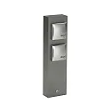 Outdoor Steckdose, 2-fach, IP44, 2x 230V DE Schuko Typ C/F, anthrazit / Edelstahl, Typ 4400, Aufbauversion, mit Klemme