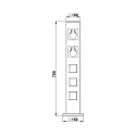 Albert Outdoor Energiesäule leer Typ Nr. 4407, IP44 / IP54 / IP65, 70cm, max. 5 optionale Einsätze, anthrazit