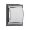 Outdoor Wand- und Deckenleuchte Typ Nr. 6202, IP44, 26.5 x 30cm, E27 QA55 max. 57W, Alu-Guss / Opalglas, Silber / Anthrazit