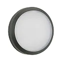 Outdoor LED Wand-/Deckenleuchte Typ Nr. 6420, IP54 IK08, Ø 23cm, 24W 3000K 2400lm, schaltbar, anthrazit