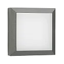 Outdoor LED Wall and Ceiling luminaire Type No. 6560, IP54 IK08, 19 x 19cm, 8W 3000K 880lm, cast alu opal glass, anthracite