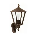 Außenwandleuchte Landhausstil modern Typ Nr. 1814, stehend mit Arm, IP44, E27 QA55 max. 57W, Alu-Guss / klar, braun