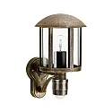 Außenwandleuchte Landhausstil Vintage Typ Nr. 1834 mit Bewegungsmelder (Typ Nr. 1836), E27, Alu-Guss / klar, braun-messing matt