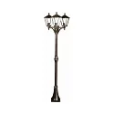 Mastleuchte Landhausstil modern 3-flammig Typ Nr. 2046, IP44, Höhe 207cm, 3x E27 QA55 max. 57W, Alu-Guss / klar